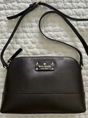 kate spade Black Pebbled Leather Dome Crossbody